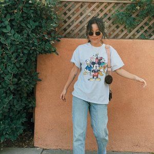 Urban Outfitters Mickey And Friends Washed Tee Blue